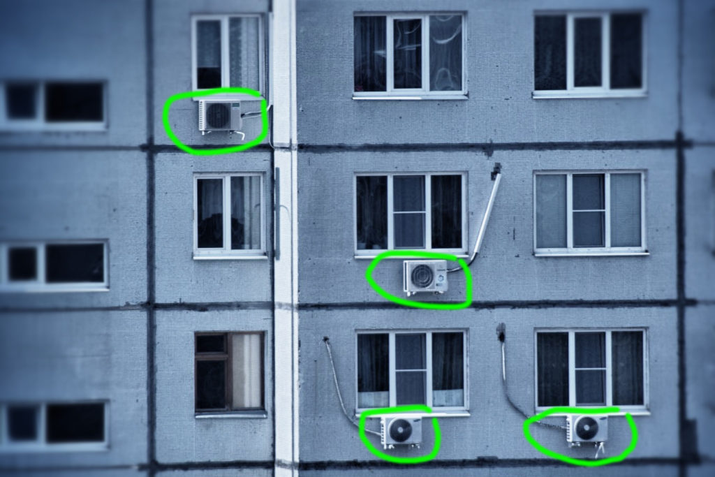 Установленные дренажные системы, обведенные кружком